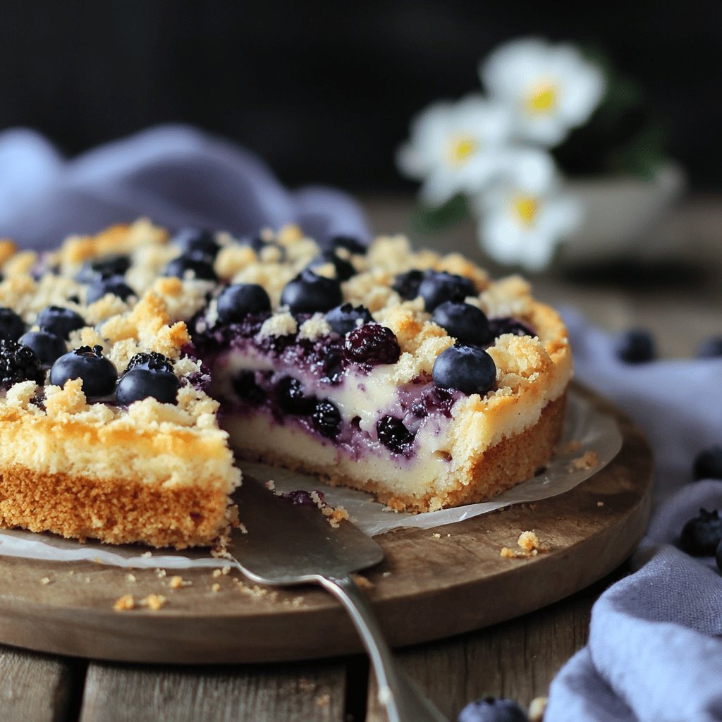 Einfacher Heidelbeerkuchen mit Streuseln