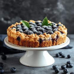 Einfacher Heidelbeerkuchen mit Streuseln