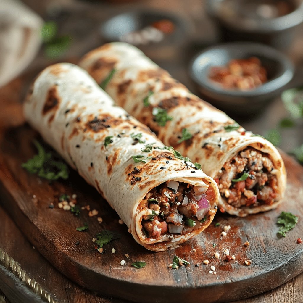 Türkische Kalbfleisch-Tantuni Wraps