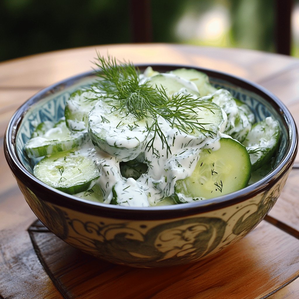 Frischer Gurkensalat mit Dill