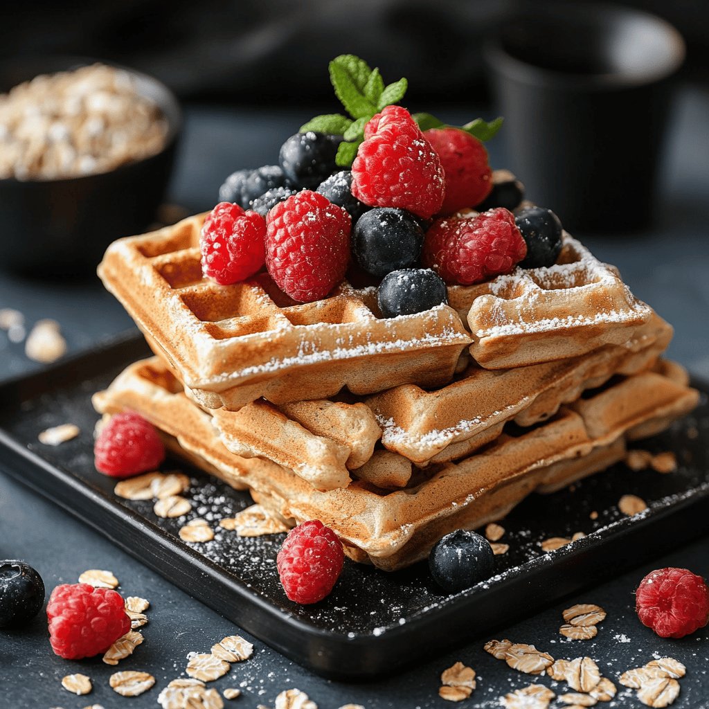 Proteinreiche Haferflocken-Waffeln