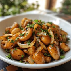 Gebratene Champignons mit Zwiebeln