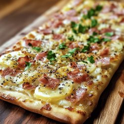 Traditioneller Elsässer Flammkuchen