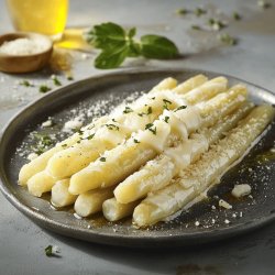 Weißer Spargel mit Parmesan