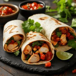 Tortilla Wraps mit Hähnchen und Salsa