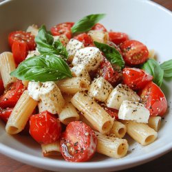 Bandnudeln mit Tomaten und Mozzarella