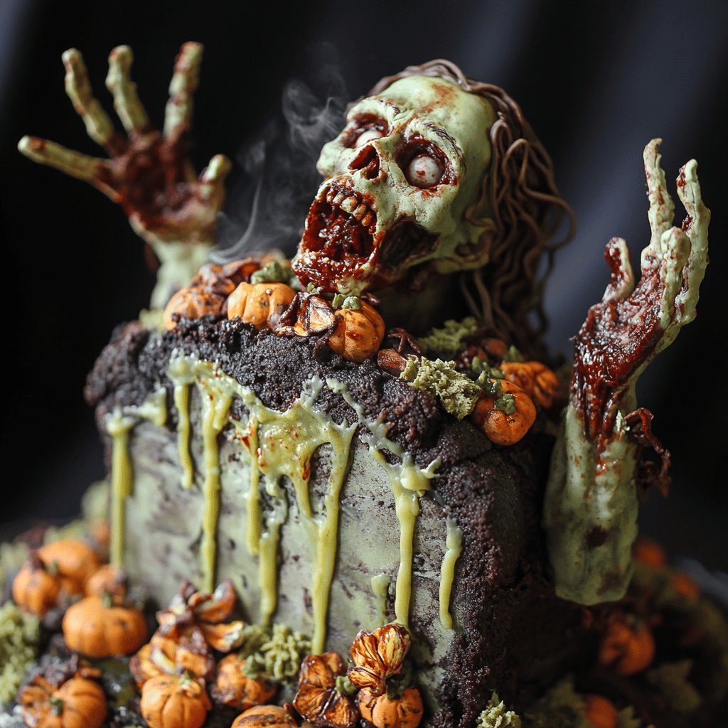 Gruseliger Zombiegrab-Kuchen