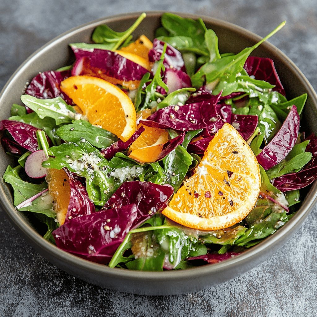 Rucola-Radicchio-Salat mit Orange