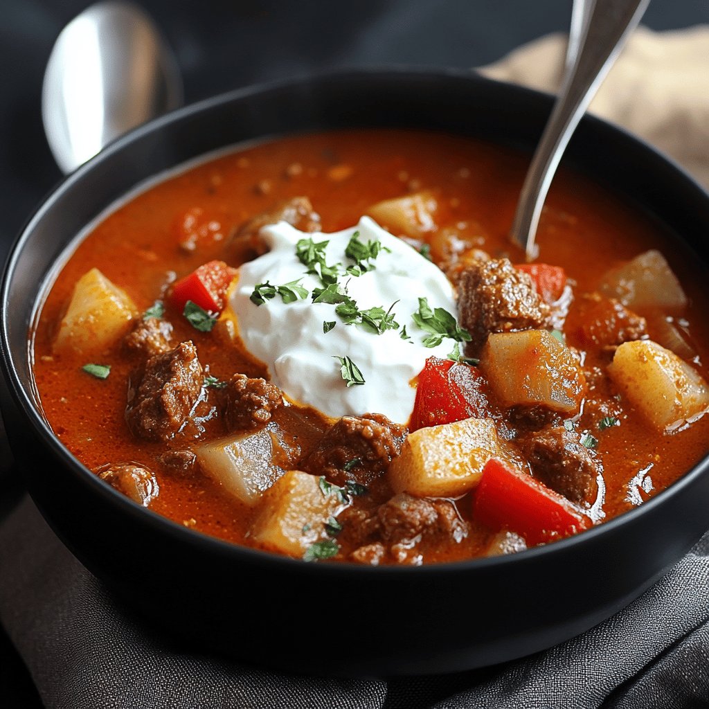 Traditionelle Ungarische Gulaschsuppe