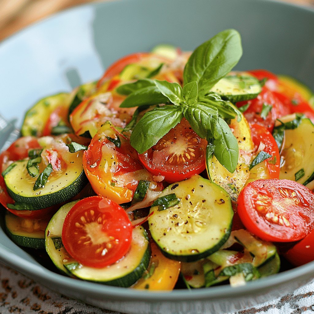 Frischer Zucchini-Tomaten-Salat