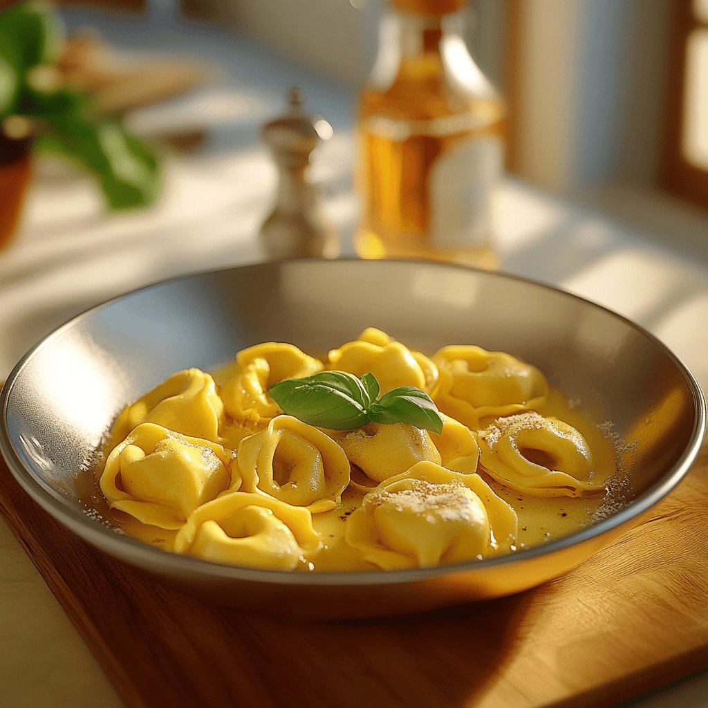 Cremige Tortellini mit Schinken