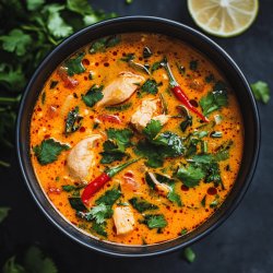 Würzige Thai-Kokos-Hühnersuppe