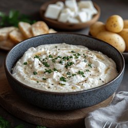 Quark mit Kartoffeln und Dip