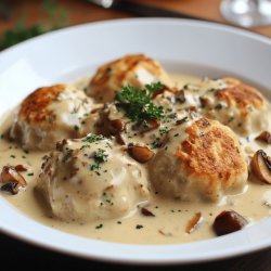 Semmelknödel mit Rahmsauce