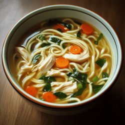 Japanische Nudelsuppe mit Huhn