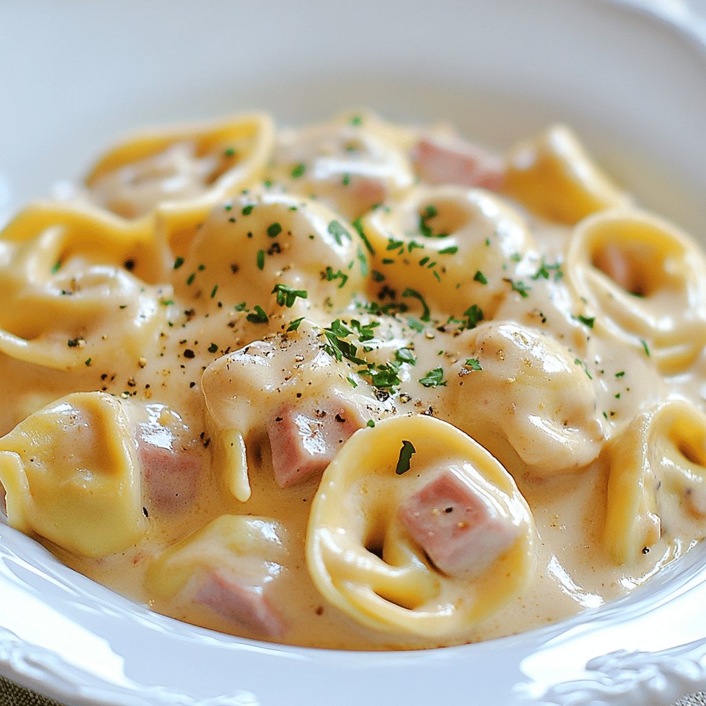 Tortellini in Schinken-Käse-Sauce