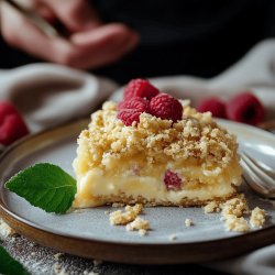 Klassischer Streuselkuchen mit Pudding