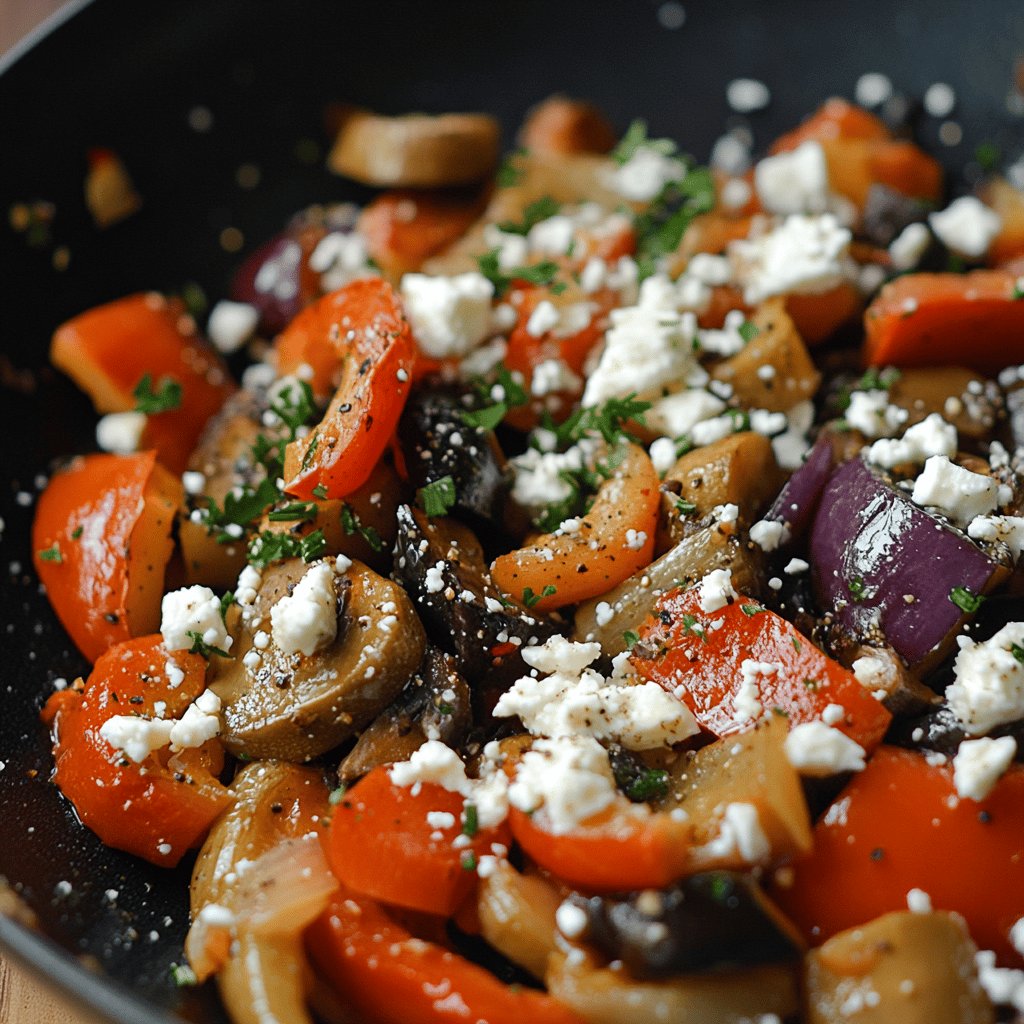 Leckeres Pfannengemüse mit Feta