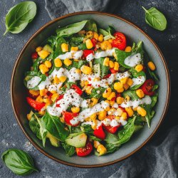 Frischer Maissalat mit Paprika