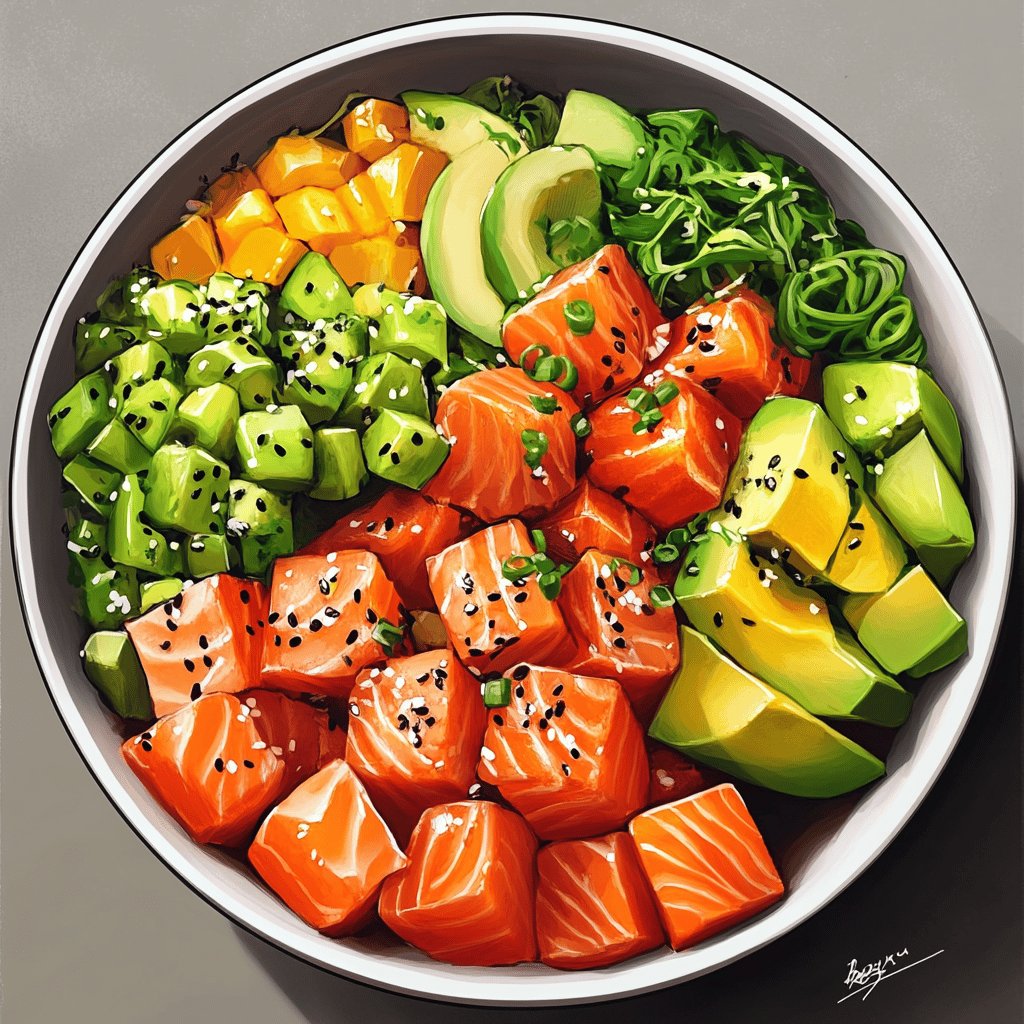 Lachs-Avocado Poke Bowl