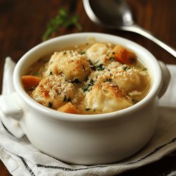 Traditionelle Bröselknödel Suppe