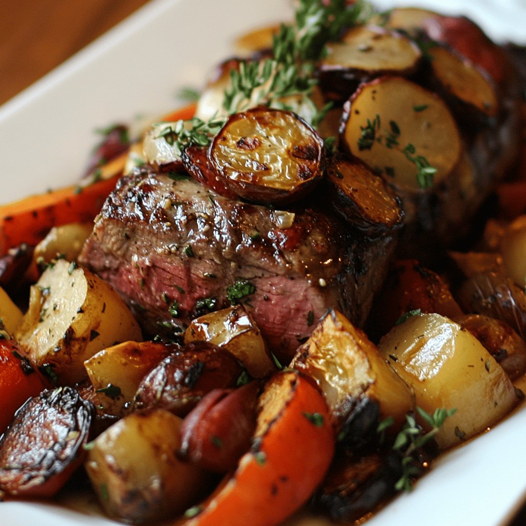 Lungenbraten mit Ofengemüse