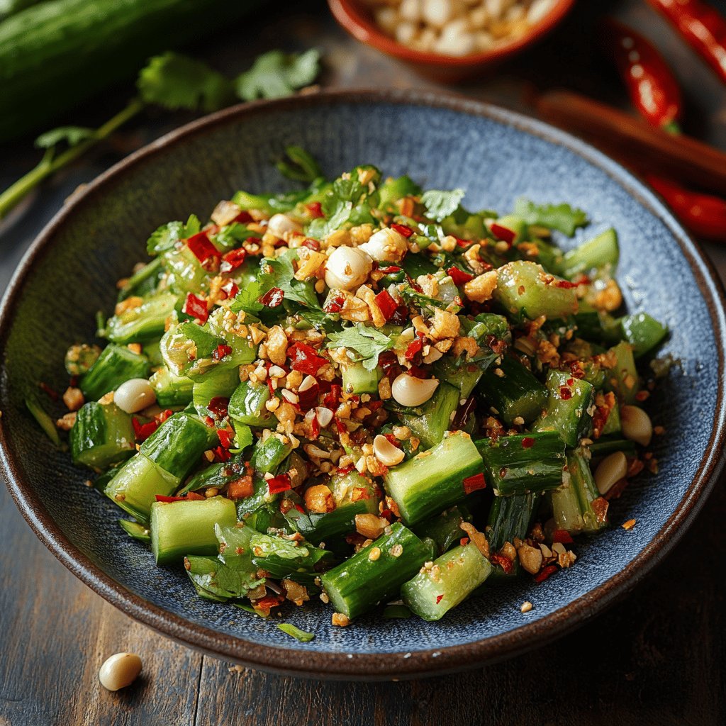 Erfrischender Gurkensalat mit Knoblauch