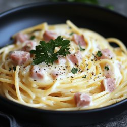 Spaghetti in Schinken-Sahne-Sauce