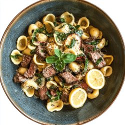 Orecchiette mit Rinderfilet und Zitrone