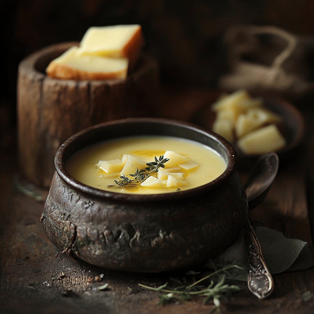 Vegetarische Käse-Lauch-Suppe