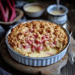 Rhabarber-Vanille-Streuselkuchen