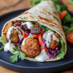 Falafel-Wrap mit Dattel-Dip