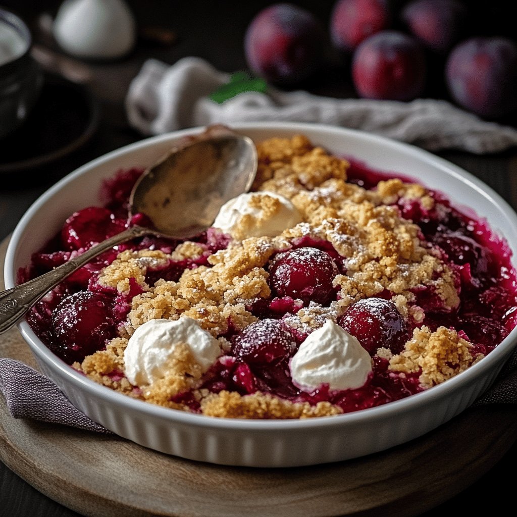 Einfacher Pflaumencrumble