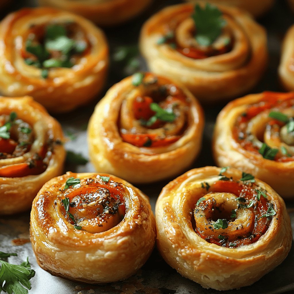 Vegetarische Blätterteigrollen