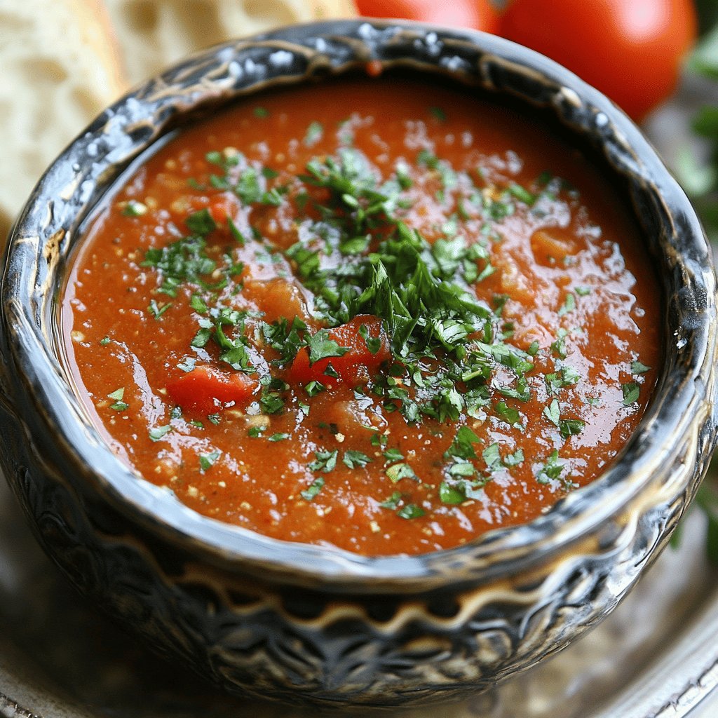 Würzige Ajvar-Suppe