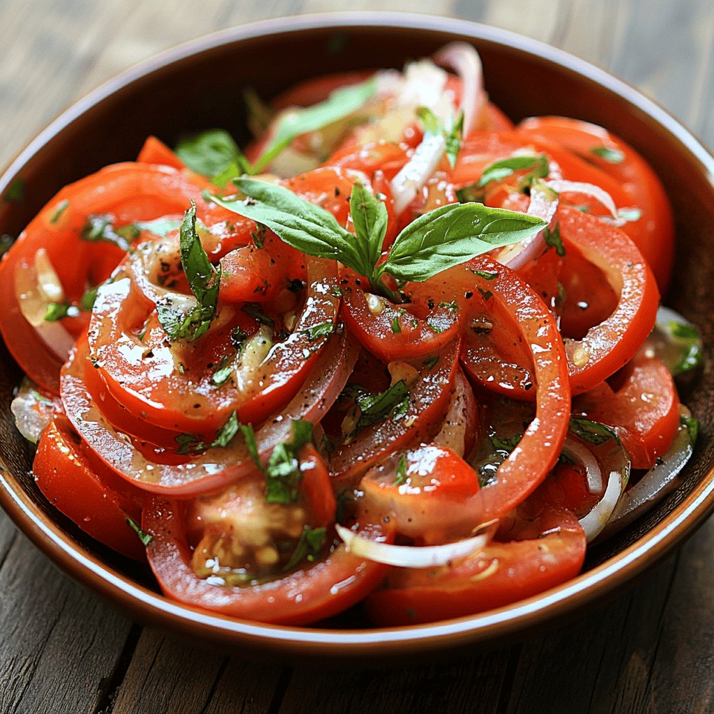 Frischer Tomaten-Zwiebel-Salat