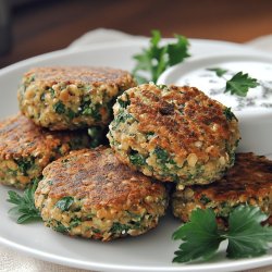 Grünkern-Frikadellen mit Joghurtsauce