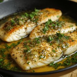 Welsfilet in Prosecco-Kräutersauce