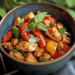 Hähnchen mit Paprika in Hoisin-Sauce