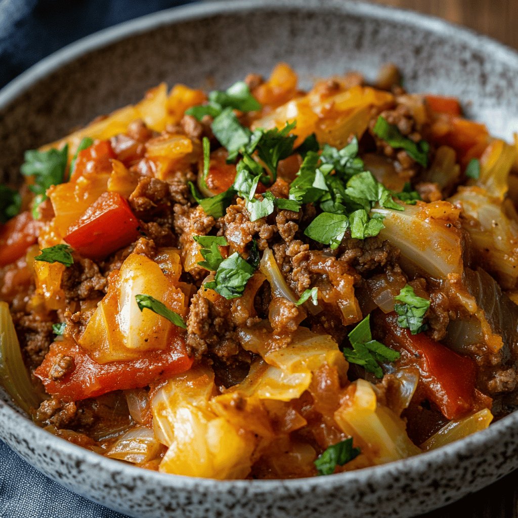 Geschmorter Kohl mit Hackfleisch