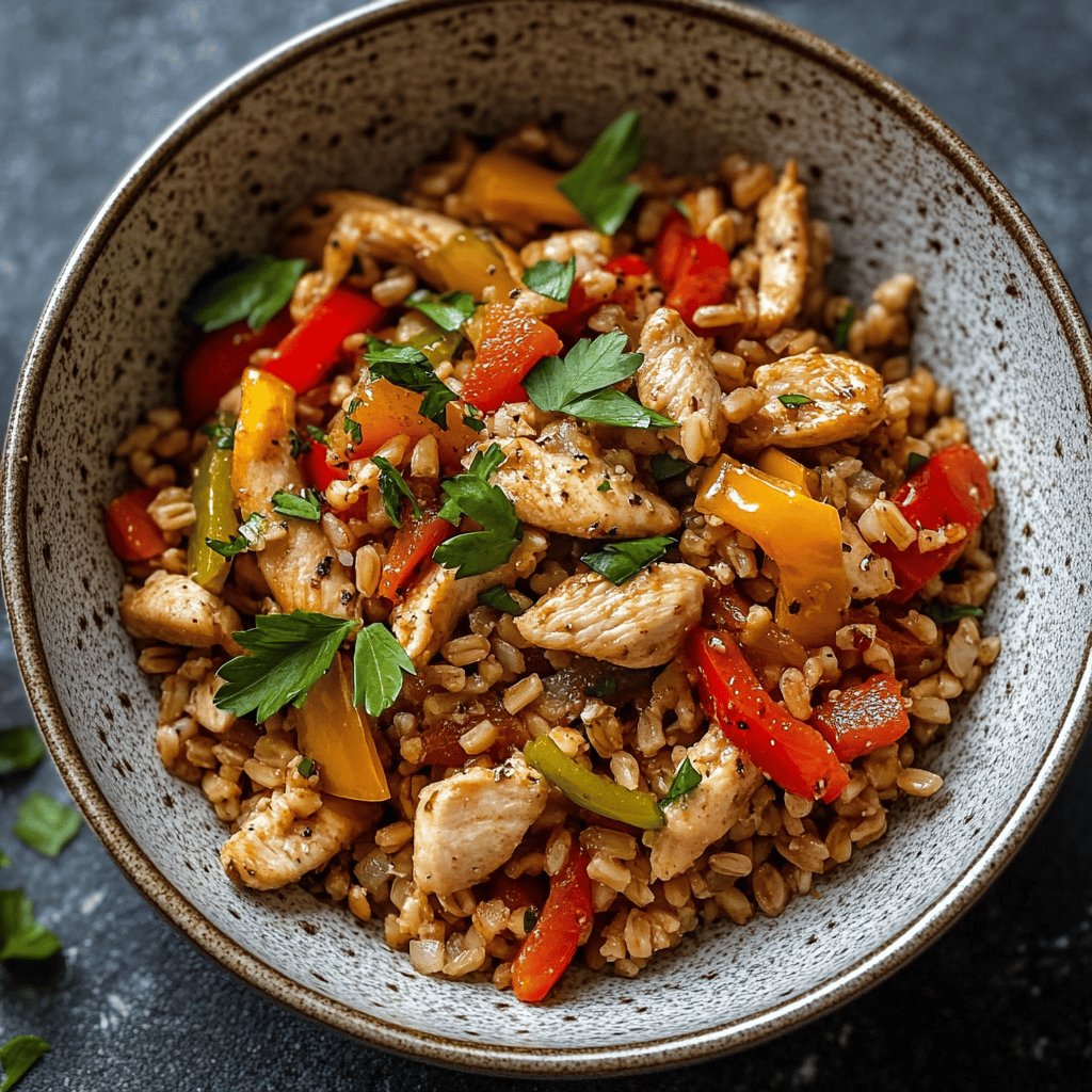 Zartweizen mit Paprika und Hähnchen