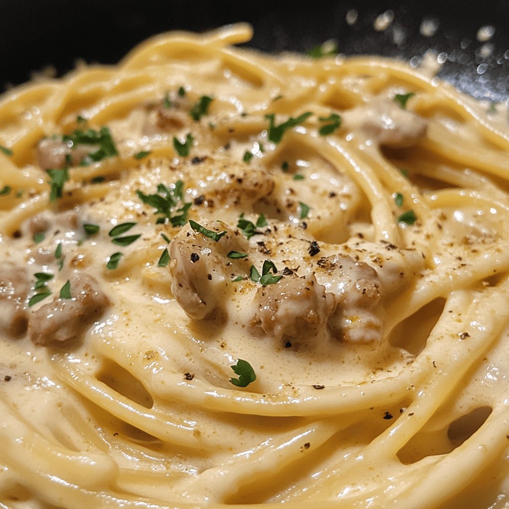 Cremige Spaghetti mit Käse-Sahne-Soße