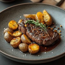 Rumpsteak Strindberg mit Bratkartoffeln