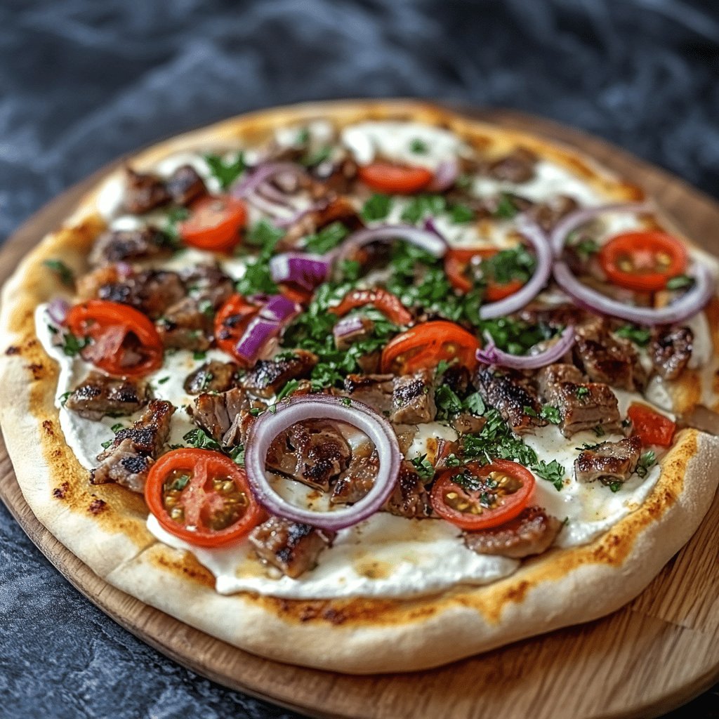 Leckere Kebabpizza