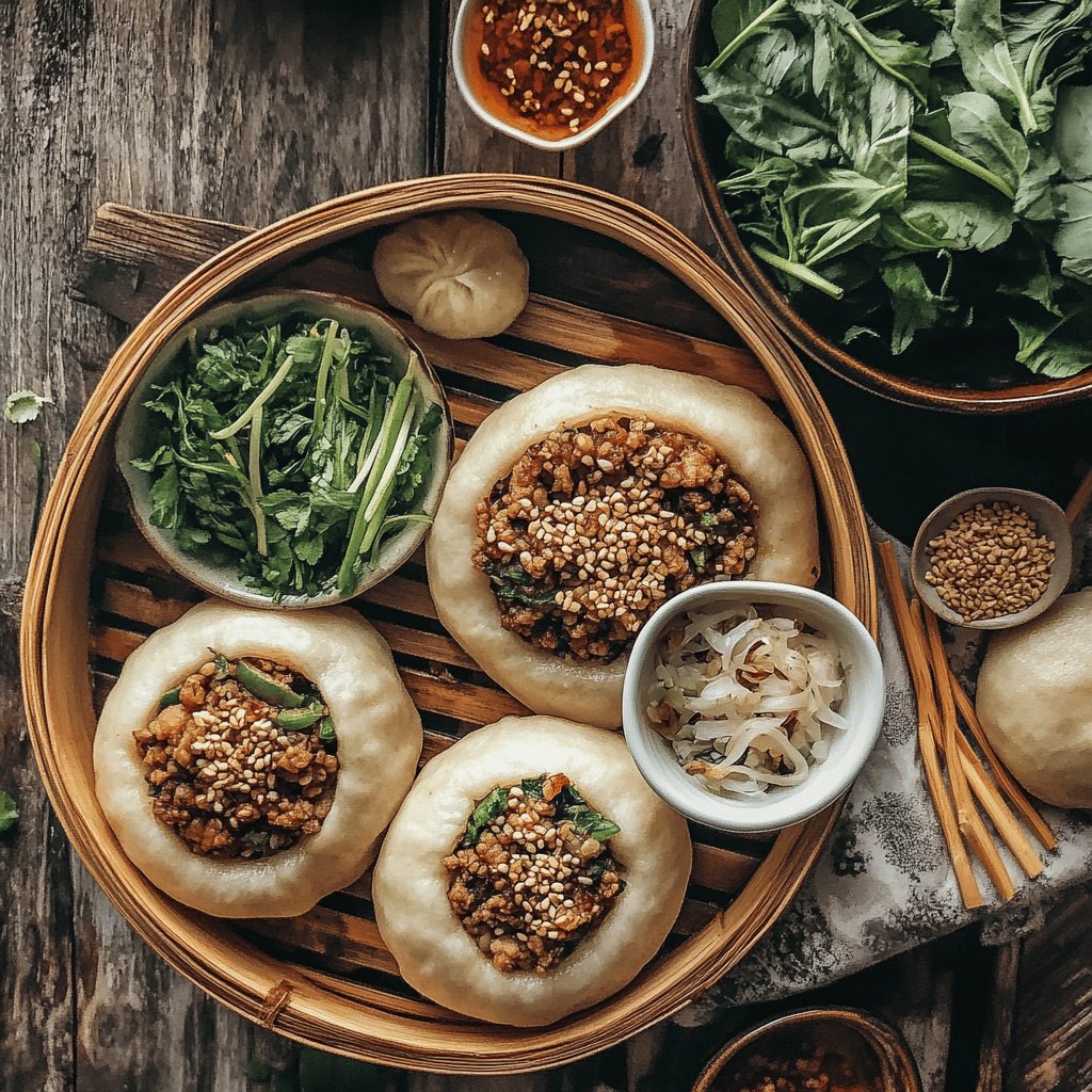 Traditionelle Banh Bao Brötchen