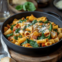 Einfache One Pot Pasta mit Spinat