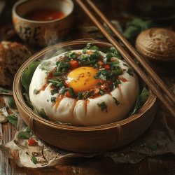 Leckere Banh Bao Brötchen