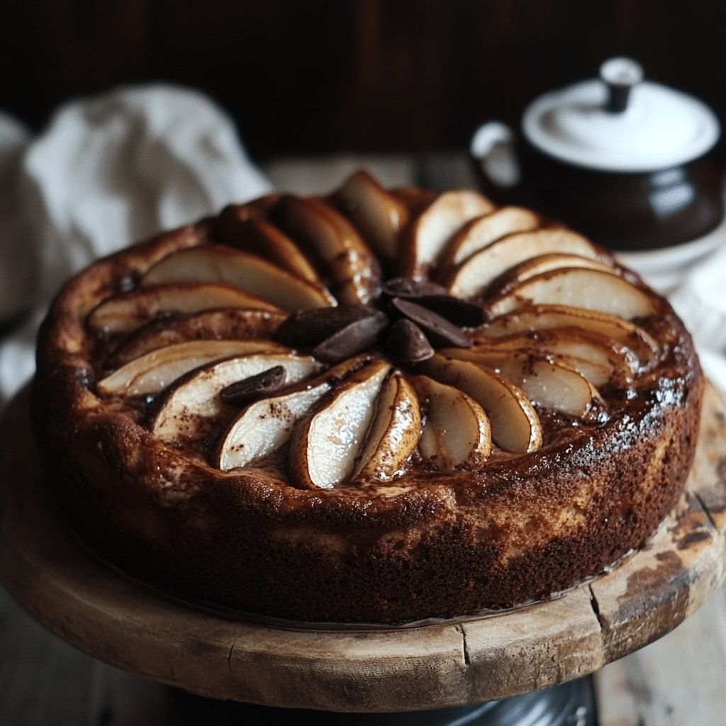 Schoko-Birnenkuchen mit Schmand