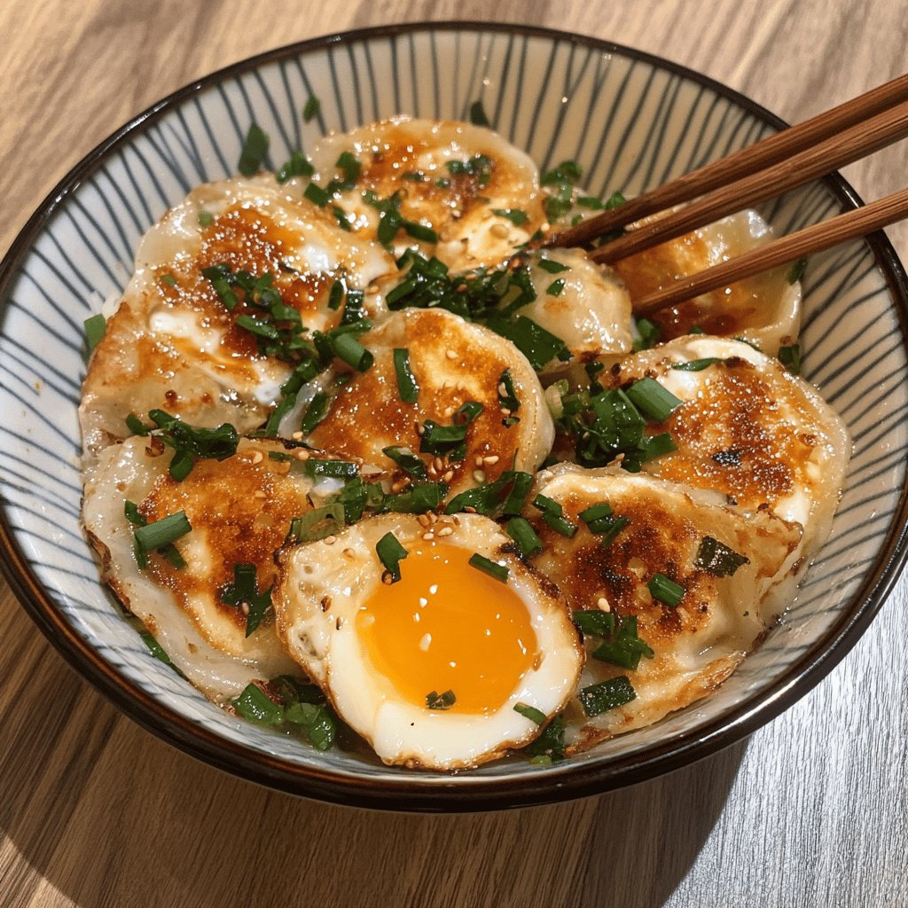 Geröstete Knödel mit Ei