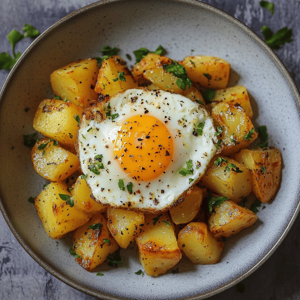 Knusprige Bratkartoffeln mit Ei